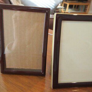 TWO Small Vintage Black n Brass Frames, 3.75" x 5", photo area, 3 x 4.75"